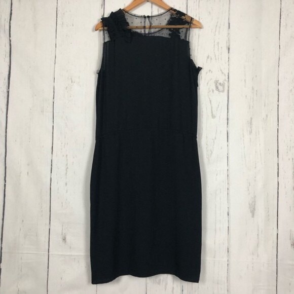 BCBGMaxazria Angeline Black Crepe Cocktail  Sheath Dress Medium - Picture 5 of 9